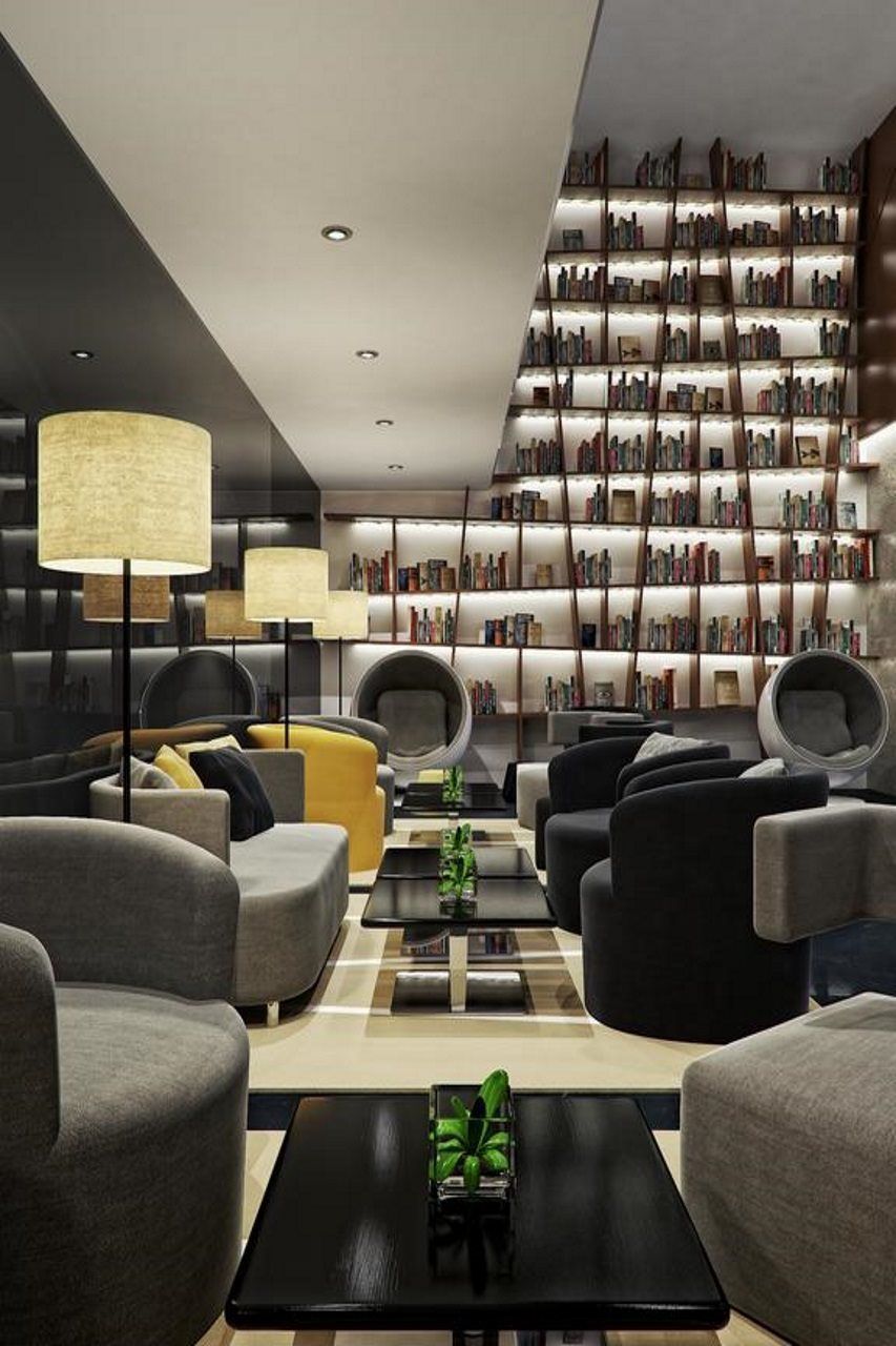 Tryp By Wyndham Dubai Hotel Exterior foto Interior design of the library